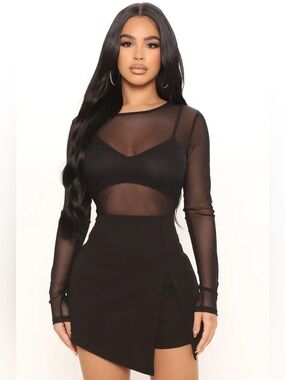 New Fashion Nova Blurred Lines Mesh Romper